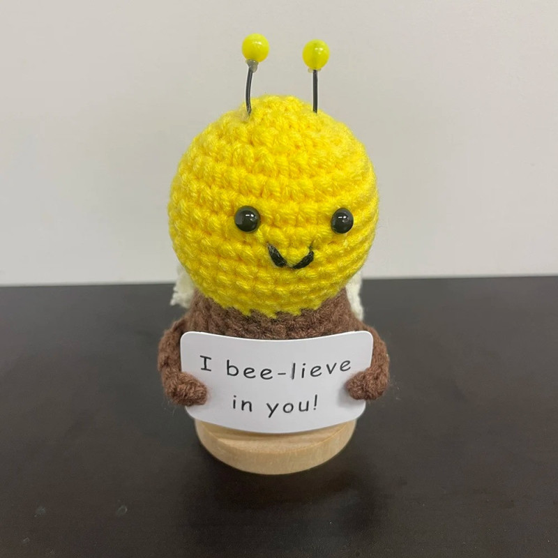 Peluche Ape Positiva "I bee-lieve in you!" | Regalo Fatto a Mano