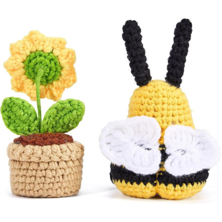 Cofanetto Ape Positiva Fatto a Mano – Ape & Fiore all'Uncinetto