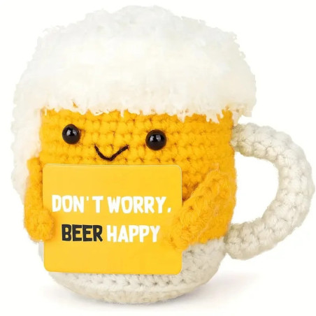 Peluche Ape Birra "Beer Happy" – Decorazione Unica Fatta a Mano