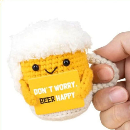 Peluche Ape Birra "Beer Happy" – Decorazione Unica Fatta a Mano