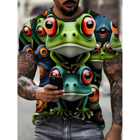 T-shirt Rana Psichedelica | Design Ipnotico & Occhi Rossi