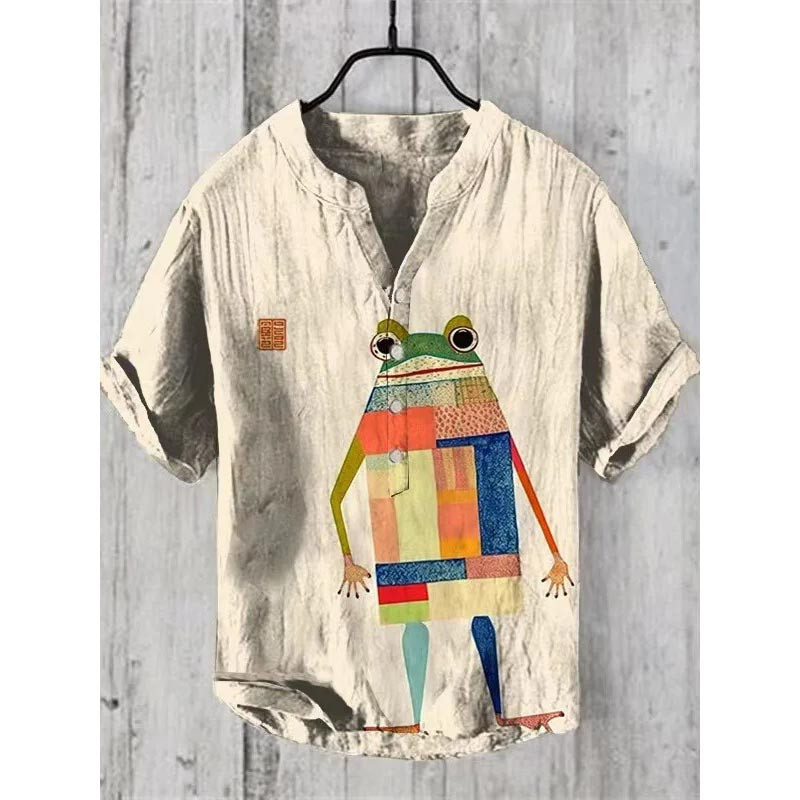 Camicia Rana Patchwork Pop – Stile artistico e look vivace