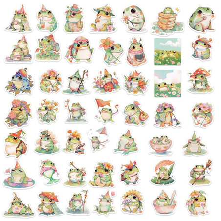 Adesivi Rana Pastello | Set 50 Sticker Stile Acquerello Kawaii