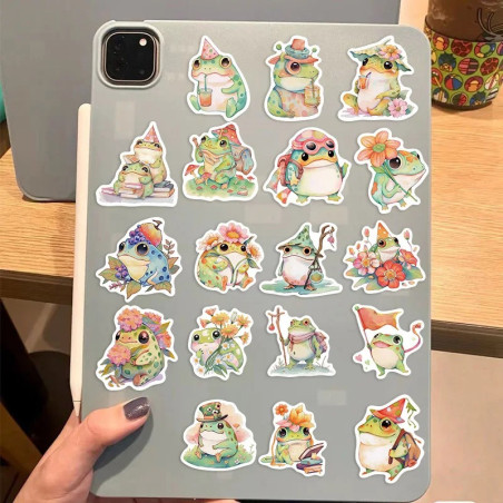 Adesivi Rana Pastello | Set 50 Sticker Stile Acquerello Kawaii