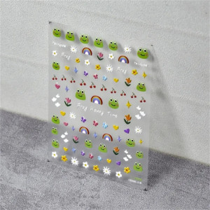 Adesivi 3D Rana Happy Time | Foglio di Sticker Kawaii in Rilievo
