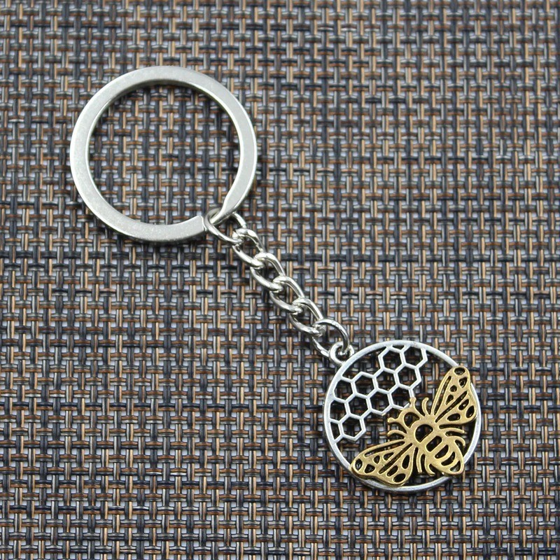 Porte-Clés Voiture en Forme d'Abeille et nid d'abeille
