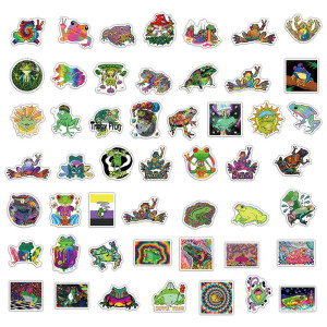 Adesivi Rana Psichedelica | 50 Sticker Trippy & Neon