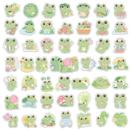 Adesivi Rana Kawaii | Set da 50 Sticker Zen & Carini