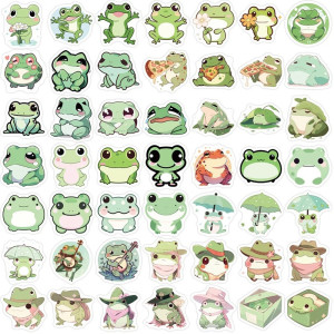 Adesivi Rana Cartoon | Set da 46 Sticker Carini e Impermeabili