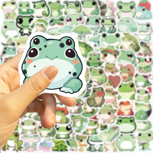 Adesivi Rana Cartoon | Set da 46 Sticker Carini e Impermeabili