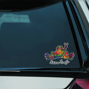 Sticker Rana Peace & Love ✌️ – 15 x 10,5 cm – Arcobaleno