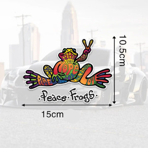 Sticker Rana Peace & Love ✌️ – 15 x 10,5 cm – Arcobaleno