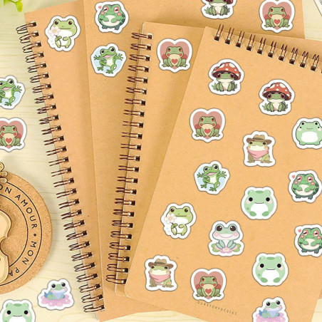 Rotolo 500 Adesivi Rana Kawaii | Idea Regalo Originale