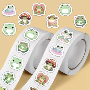 Rotolo 500 Adesivi Rana Kawaii | Idea Regalo Originale