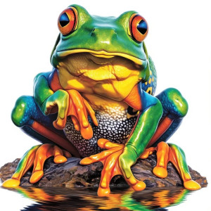 Adesivo Rana Tropicale – Sticker Realistico Arcobaleno – 5 Misure
