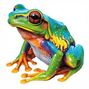 Adesivo Rana Tropicale – Sticker Realistico Arcobaleno – 5 Misure