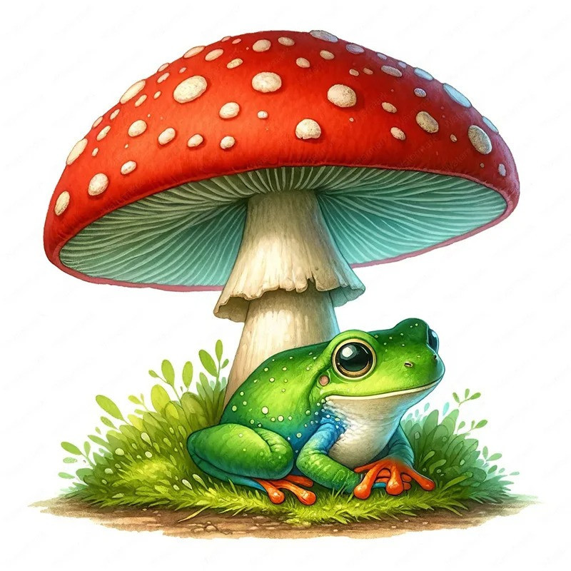 Adesivo Rana Bosco Sereno – Decoro Naturale Acquerello – 5 Misure