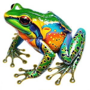 Sticker Rana Jungle Pop – Adesivo Decorativo Tropicale & Urbano