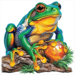 Sticker Rana Tesoro del Bosco – Adesivo Natura Magica – 5 misure