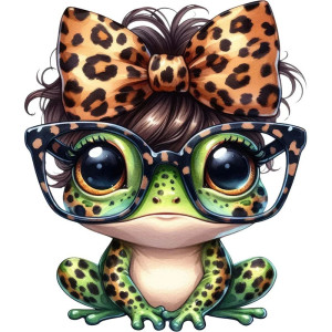 Adesivo Rana Riccioli Pop – Sticker Leopardato & Stile Divertente