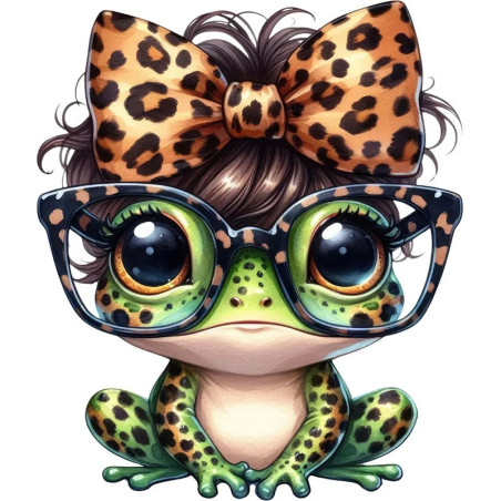 Adesivo Rana Riccioli Pop – Sticker Leopardato & Stile Divertente