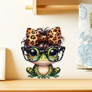 Adesivo Rana Riccioli Pop – Sticker Leopardato & Stile Divertente