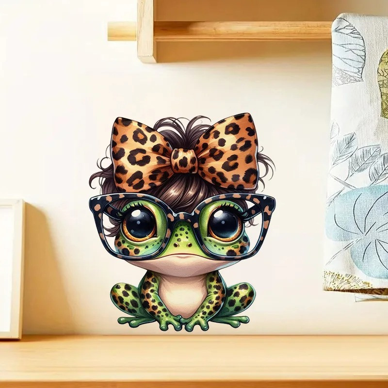 Adesivo Rana Riccioli Pop – Sticker Leopardato & Stile Divertente