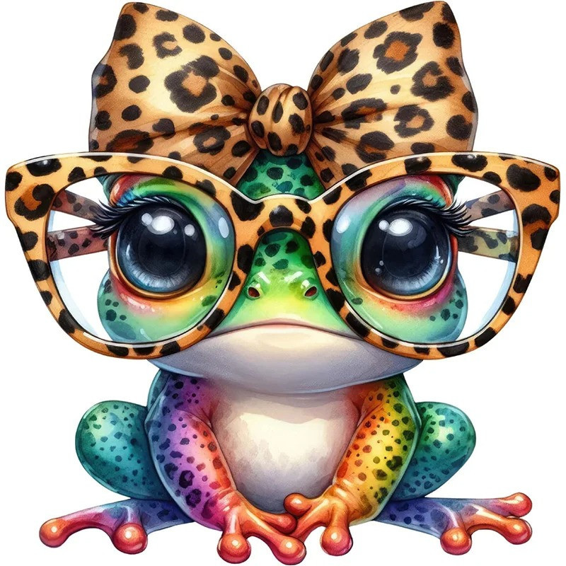 Adesivo Rana Rainbow Diva – Sticker Glam Arcobaleno (5 misure)
