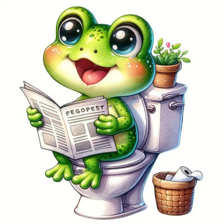 Adesivo Rana "Pausa Pipì" – Sticker Divertente WC (3 misure)