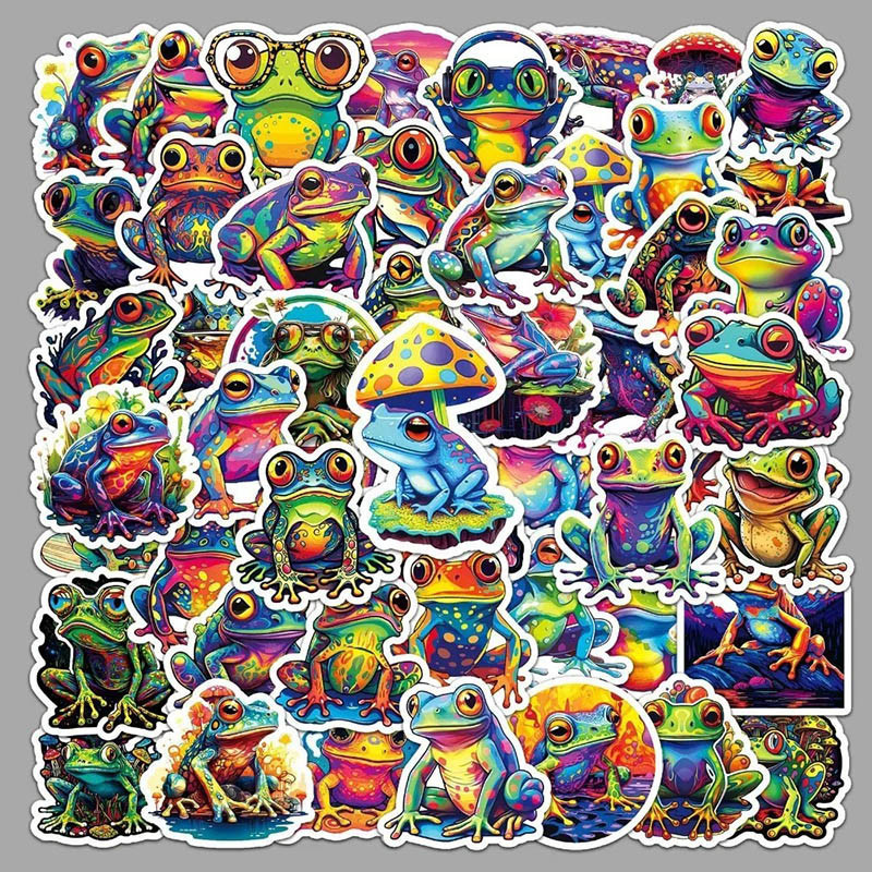 Adesivi Rana Splash Neon – Set Sticker Colorati (10 o 50 pz)