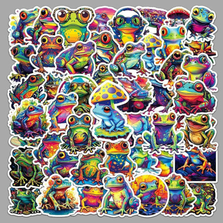 Adesivi Rana Splash Neon – Set Sticker Colorati (10 o 50 pz)