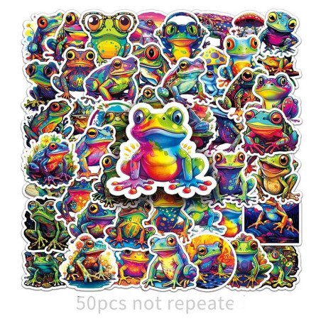 Adesivi Rana Splash Neon – Set Sticker Colorati (10 o 50 pz)