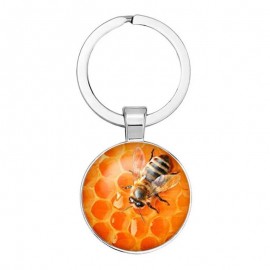 Porte-clés abeille avec cabochon abeille - Modèle 2