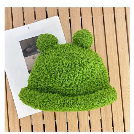 Cappello Rana Occhi Pop – Berretto Peluche Carino e Divertente