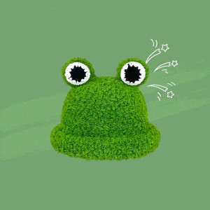 Cappello Rana Occhi Pop – Berretto Peluche Carino e Divertente