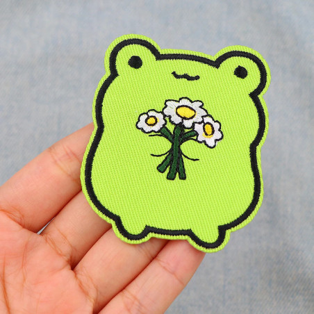 Patch Rana Innamorata Termoadesiva con Fiori | Idea Regalo
