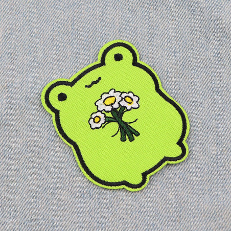 Patch Rana Innamorata Termoadesiva con Fiori | Idea Regalo