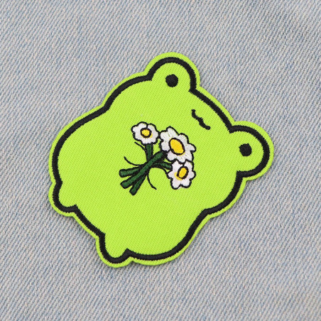 Patch Rana Innamorata Termoadesiva con Fiori | Idea Regalo