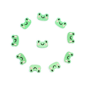 Toppe Mini Rana Cartoon x10 – Ricamo Termoadesivo per Bambini