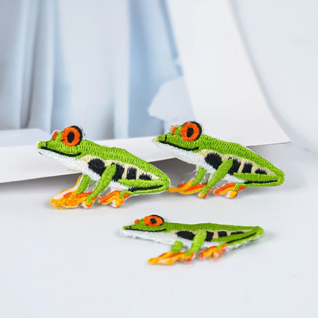 Toppa Rana Tropicale Termoadesiva | Ricamo Divertente Originale