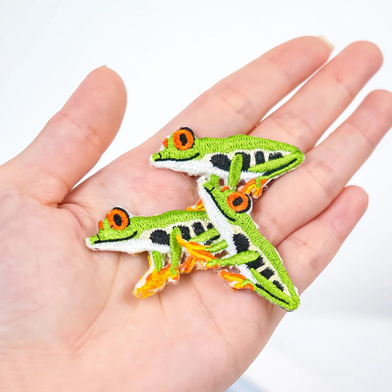 Toppa Rana Tropicale Termoadesiva | Ricamo Divertente Originale