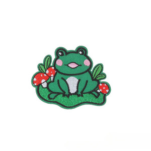Patch Termoadesiva Rana Foresta Incantata | Ricamo 5,4x6,4 cm