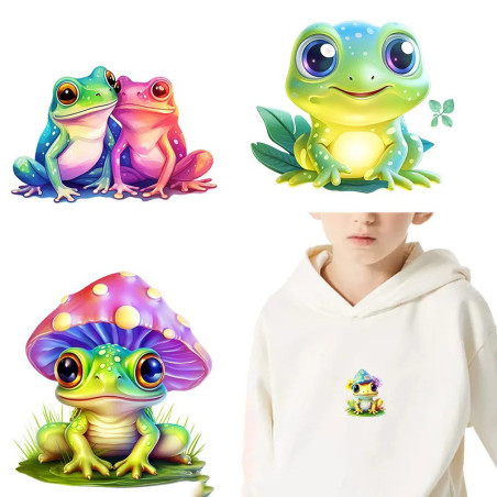 Set 9 Toppe Termoadesive Rana | Patch Originale Idea Regalo