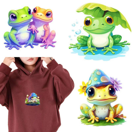 Set 9 Toppe Termoadesive Rana | Patch Originale Idea Regalo