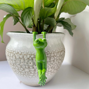 Ornamento Rana in Resina per Vaso – Decorazione Divertente