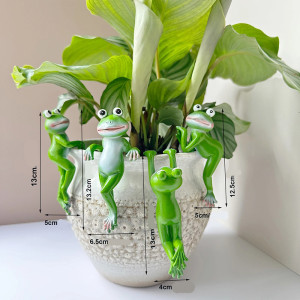 Ornamento Rana in Resina per Vaso – Decorazione Divertente