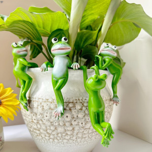 Ornamento Rana in Resina per Vaso – Decorazione Divertente