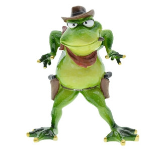 Statuetta Rana Cowboy Far West – Arredo Originale e Divertente
