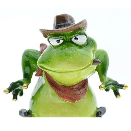 Statuetta Rana Cowboy Far West – Arredo Originale e Divertente