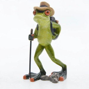 Statuetta Rana Escursionista | Decorazione Originale Natura